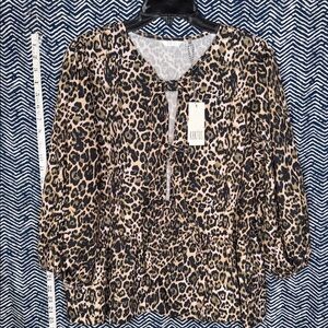 Kaktus Animal Print Blouse - Black and Brown